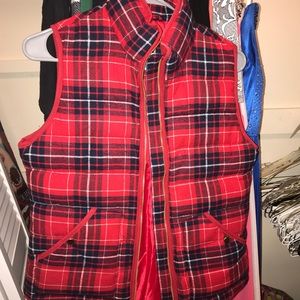 Red plaid vest